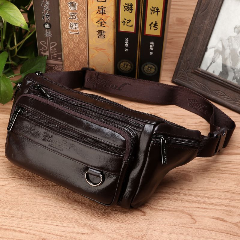 Saddle Bag Leather - 남성 허리 화니 가방 슬링 가슴