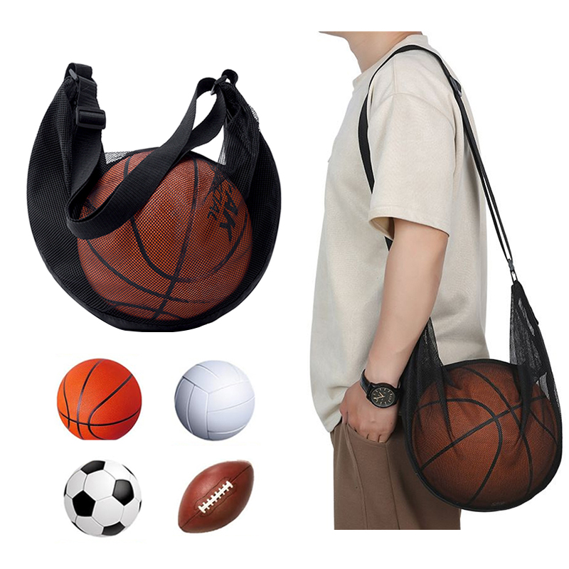 Mesh Net Bag - 1Pcs 지퍼 포켓이있는 단일 볼 가방