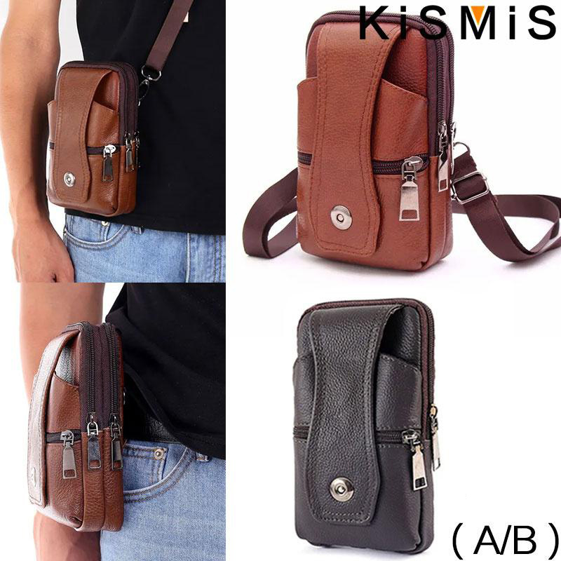 Saddle Bag Leather - KISMIS 패션 남성용 가죽 허리 가방,