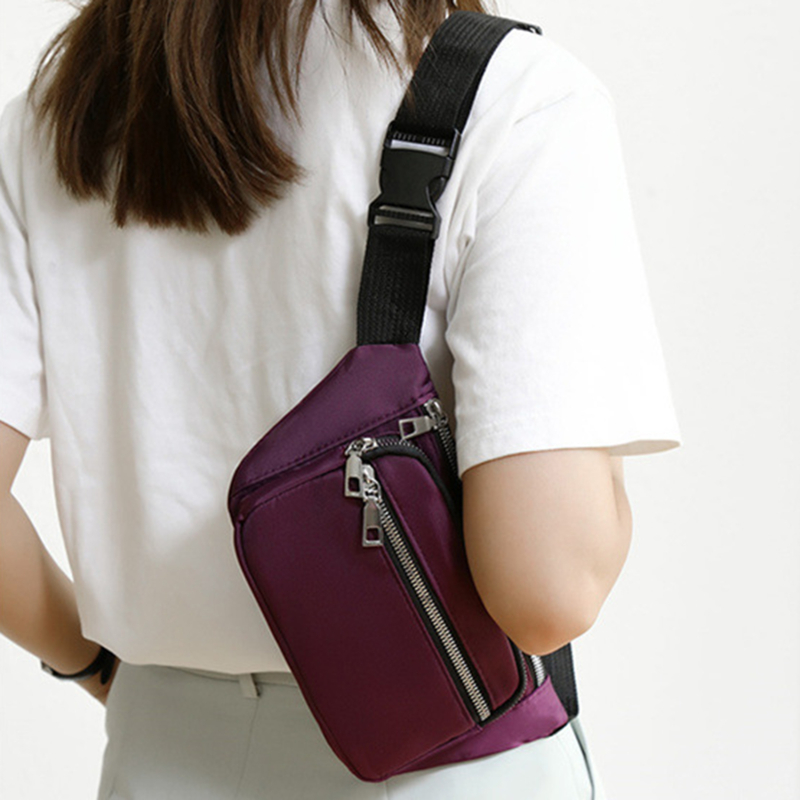 Women'S Bum Bags - 옥스포드 천 허리 가방 지퍼 체스트