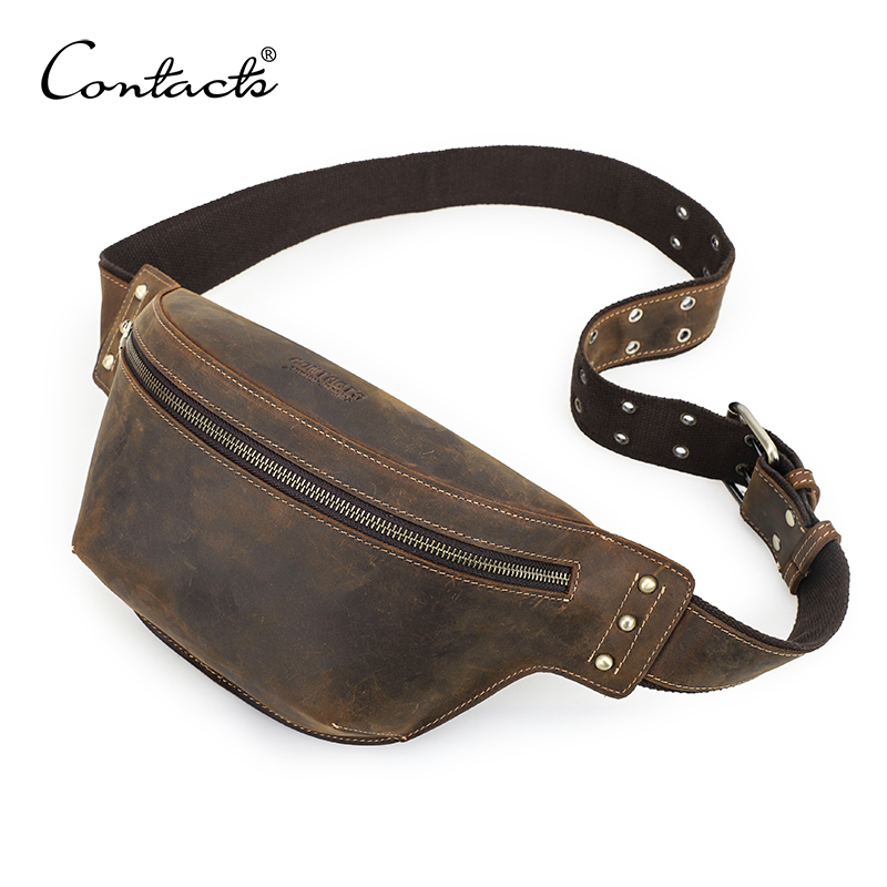 Saddle Bag Leather - 연락처 정품 가죽 허리 가방 크레이지