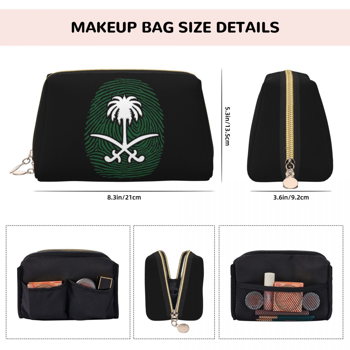 사우디아라비아 왕국 KSA 국기 여성 화장품 가방 여행 - Women Bags Ksa 리뷰 및 가격
