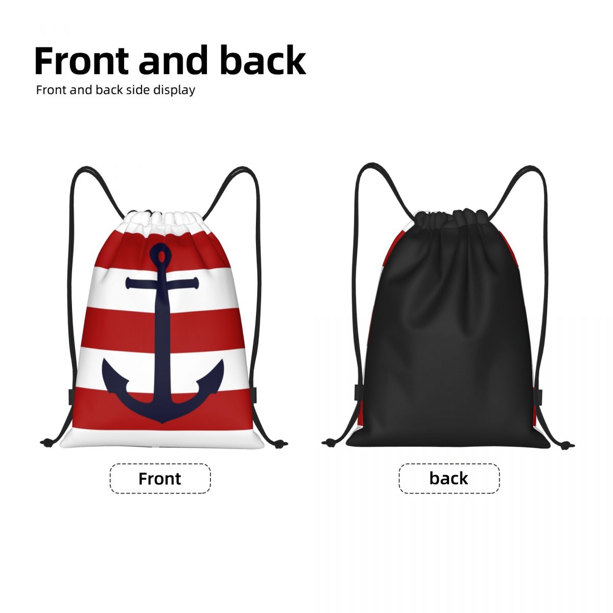 해군 네이비 블루 앵커 온 레드 스트라이프 쇼핑용 드로 - Women'S Yoga Bags 리뷰 및 가격