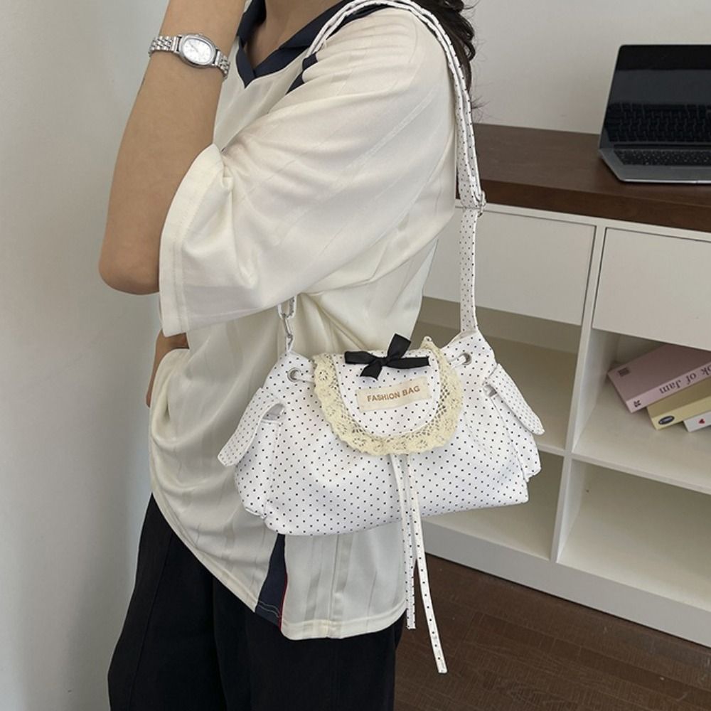 달콤한 한국 스타일 폴카 도트 숄더백 귀여운 캔버스 레 - Women Bags Crossbody 리뷰 및 가격