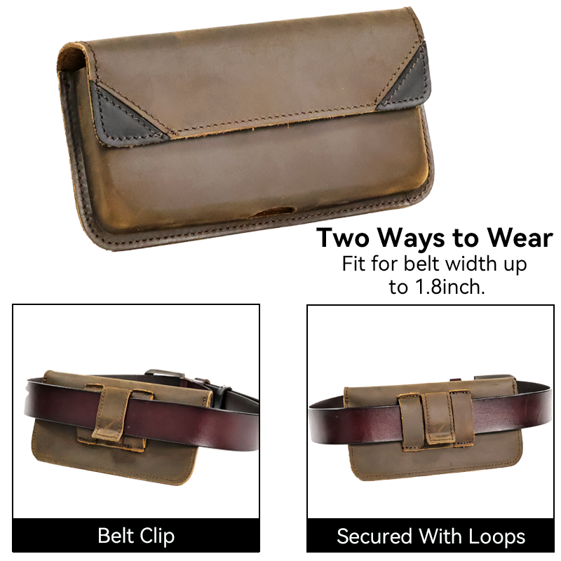 남성용 진짜 가죽 허리 가방, 캐주얼 플립 커버, 벨트 - Saddle Bag Leather 리뷰 및 가격