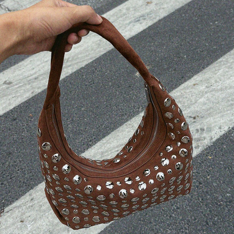 새로운 고급 가죽 리벳 버킷 백 패션 개성 트렌디 쿨  - Women Bags High End Brands 리뷰 및 가격