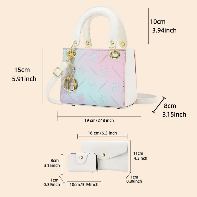 그라데이션 프린트 크로스바디 숄더백 세트, 귀엽고 패셔 - Women Bags Crossbody 리뷰 및 가격