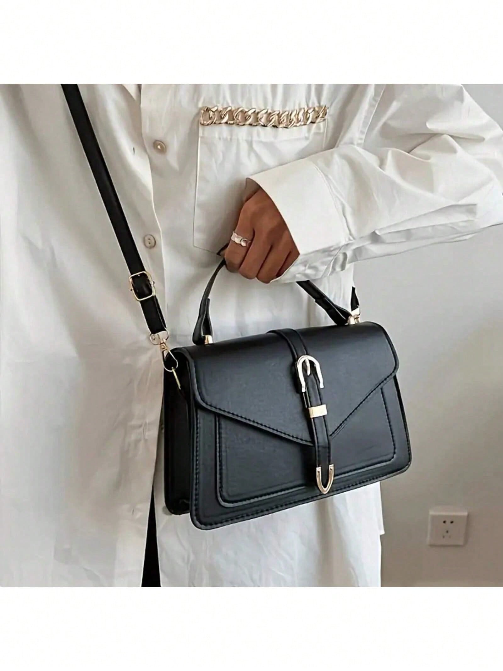 여성 PU 가죽 핸드백 우아한 플랩 스퀘어 숄더백 금속 - Women Bags Crossbody 리뷰 및 가격