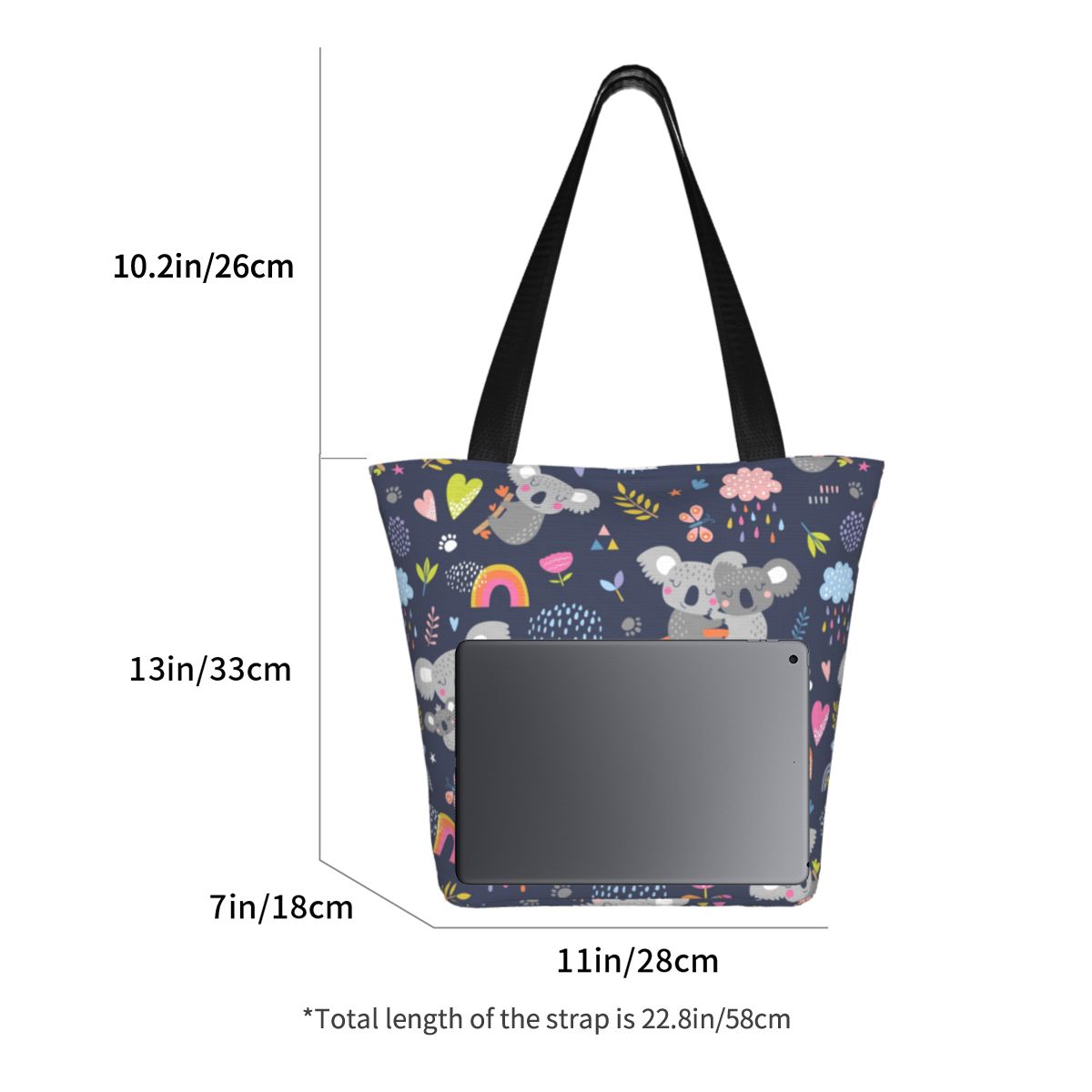 맞춤형 귀여운 호주 코알라 곰 쇼핑백 여성 캔버스 숄더 - Women Bags Australia 리뷰 및 가격