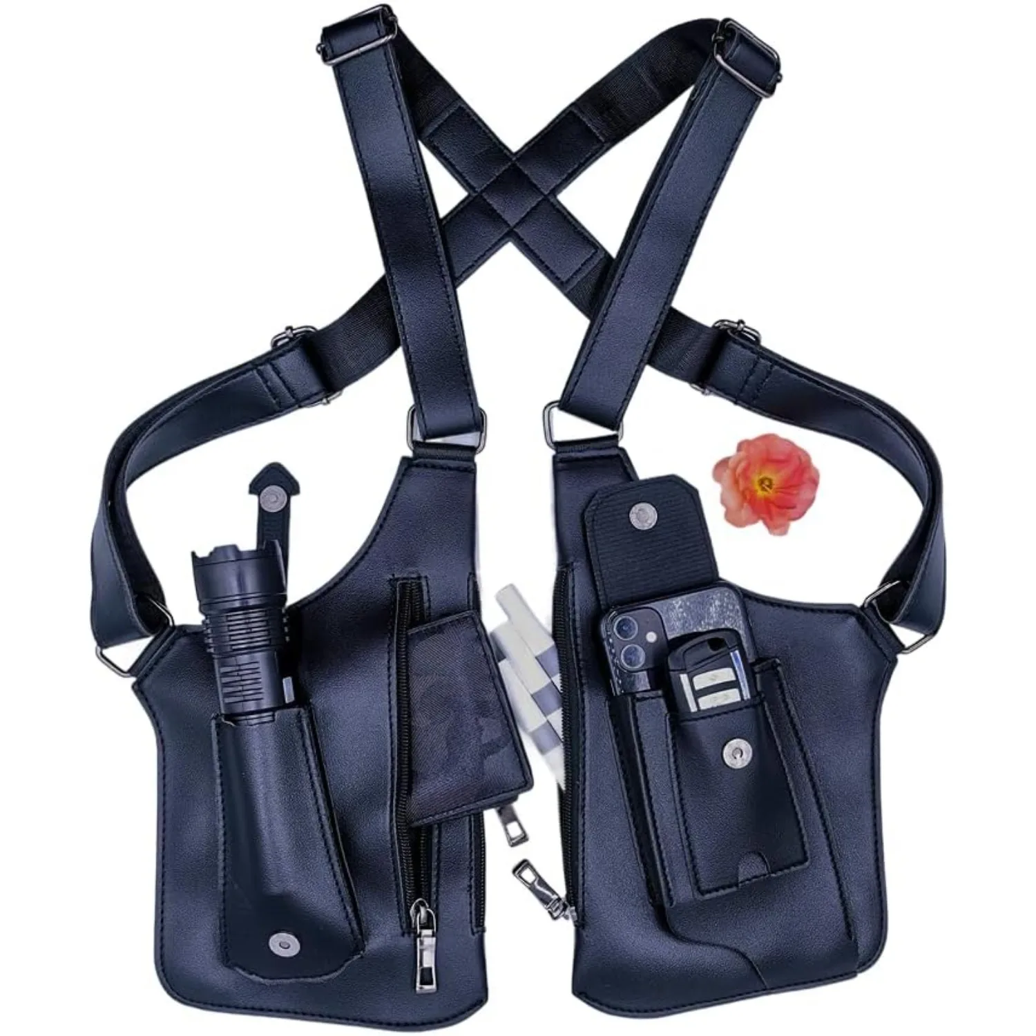 겨드랑이 도난 방지 가방, 숨겨진 어깨 홀스터, 이중  - Saddle Bag Leather 리뷰 및 가격