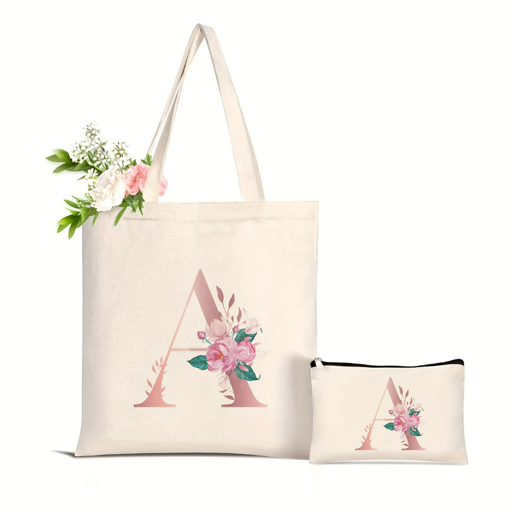 1개 플로럴 러브레터 프린트 토트백 대용량 여성 쇼핑백 - Women'S Yoga Bags 리뷰 및 가격
