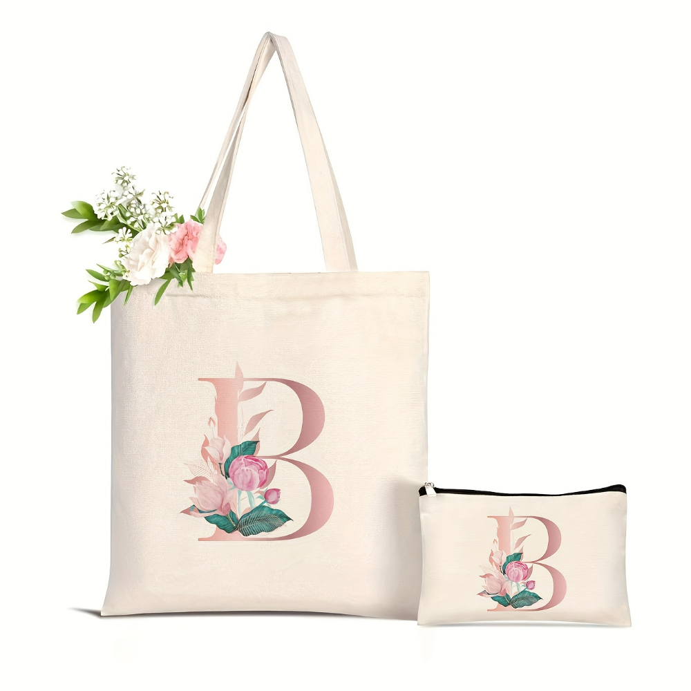 1개 플로럴 러브레터 프린트 토트백 대용량 여성 쇼핑백 - Women'S Yoga Bags 리뷰 및 가격