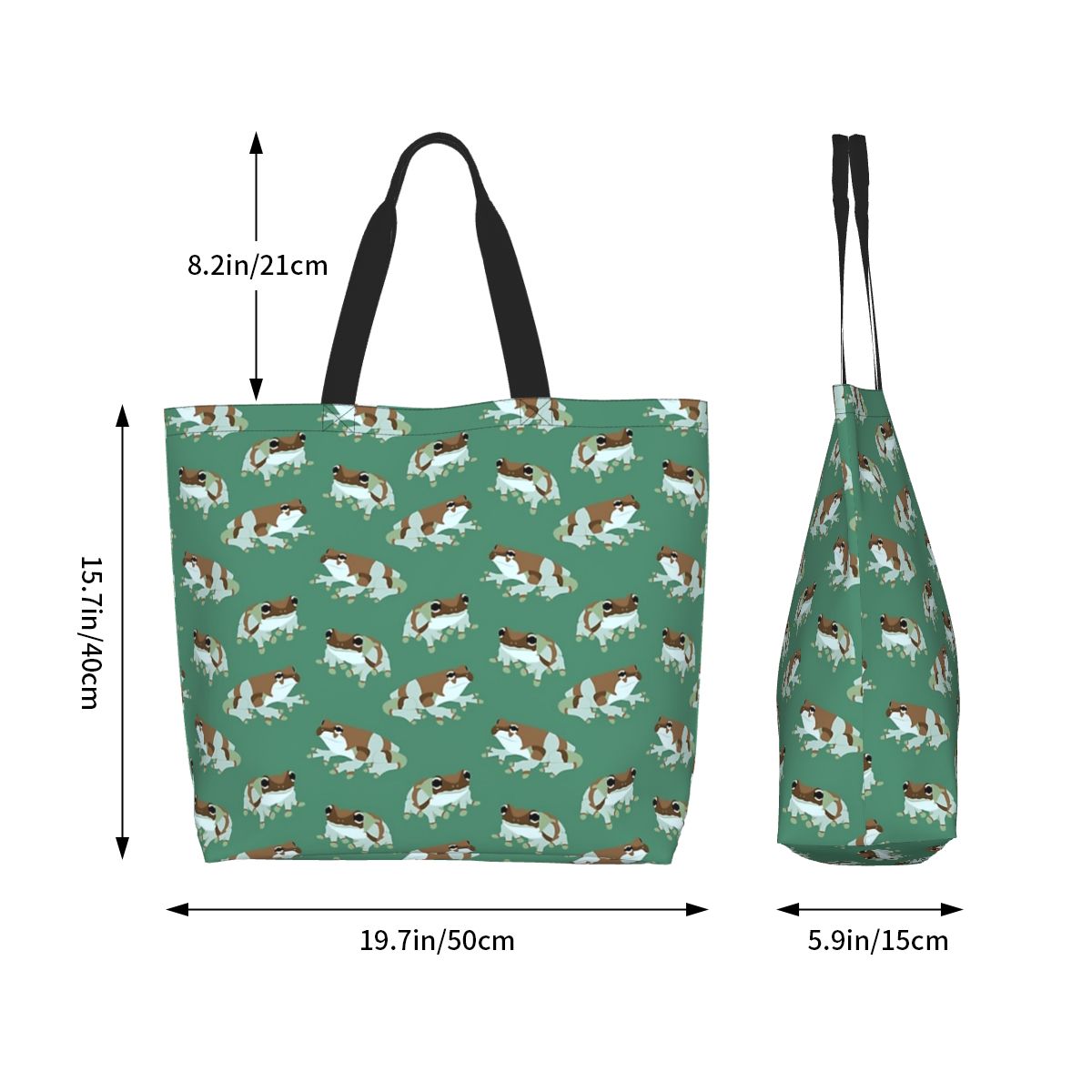 아마존 우유 개구리 패턴 쇼핑 토트 백 캔버스 대용량  - Women Bags Amazon 리뷰 및 가격