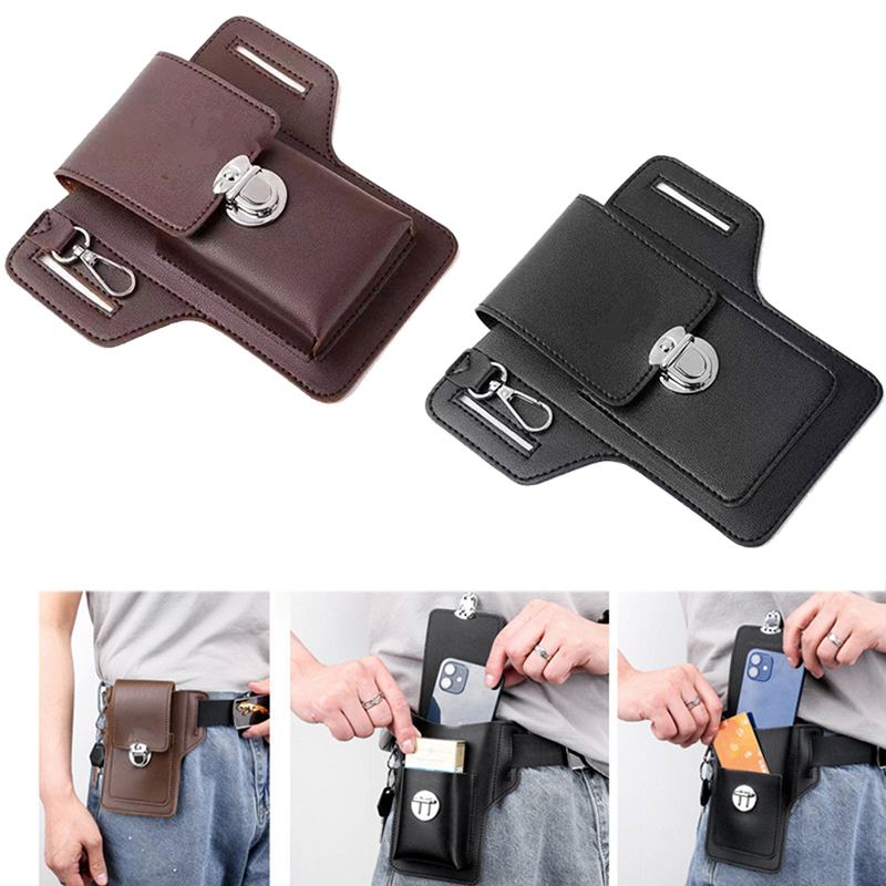 남성용 다기능 PU 가죽 허리 가방, 휴대 전화 지갑, - Saddle Bag Leather 리뷰 및 가격