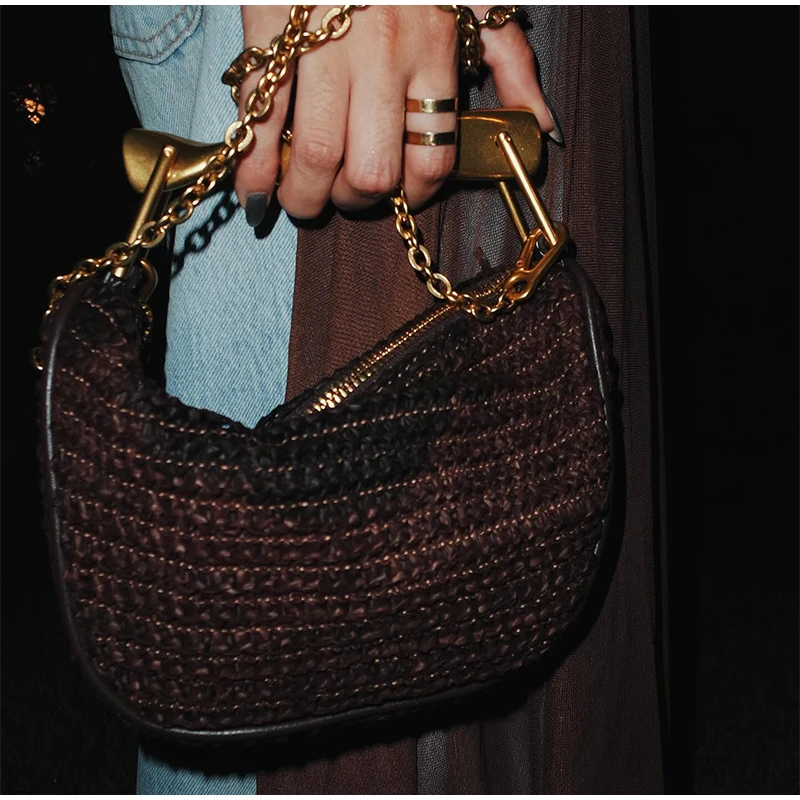 골드 핸들 브랜드 손으로 짠 핸드백 절묘한 하이 엔드  - Women Bags High End Brands 리뷰 및 가격