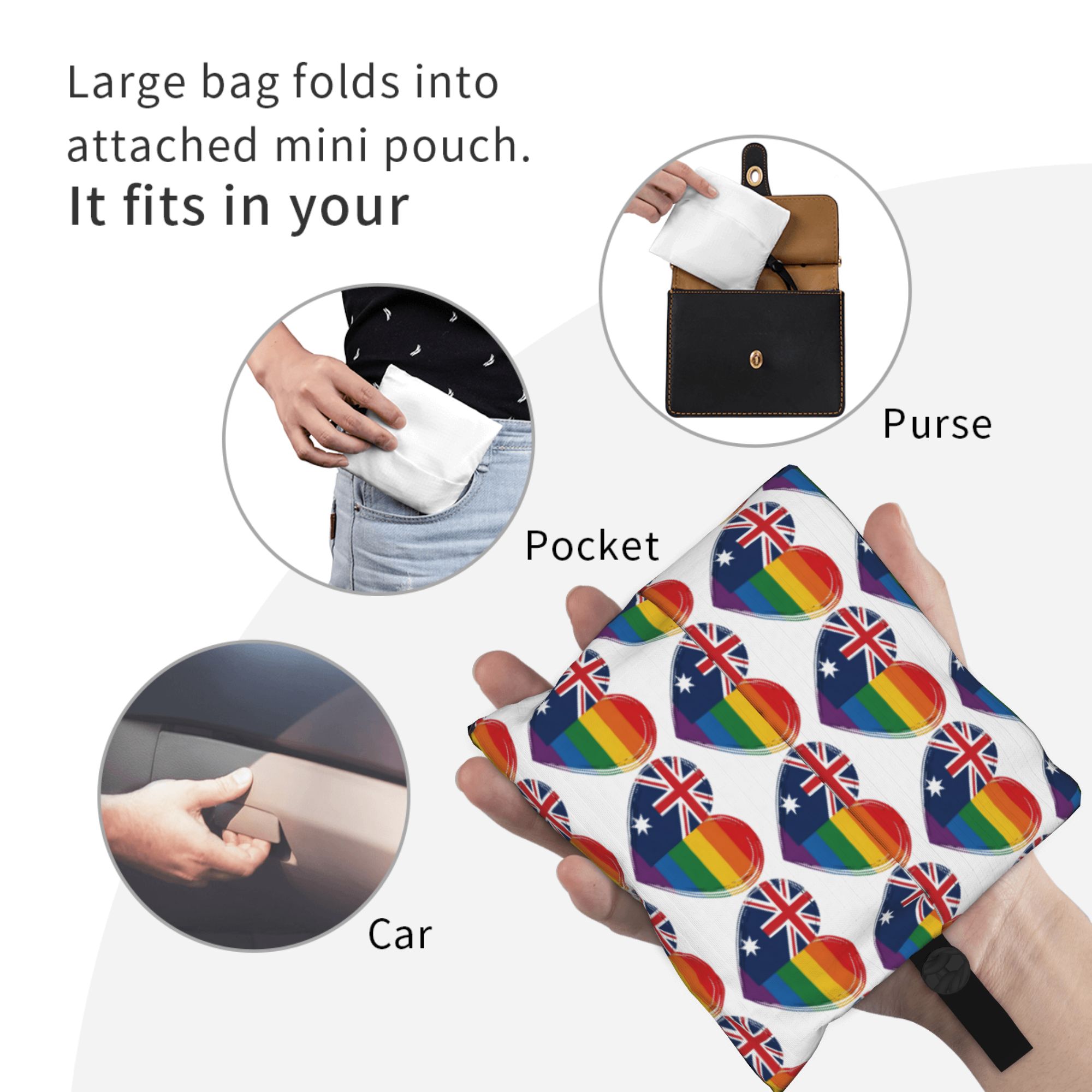 LGBTQ 호주 게이 프라이드 하트 식료품 토트 쇼핑백 - Women Bags Australia 리뷰 및 가격