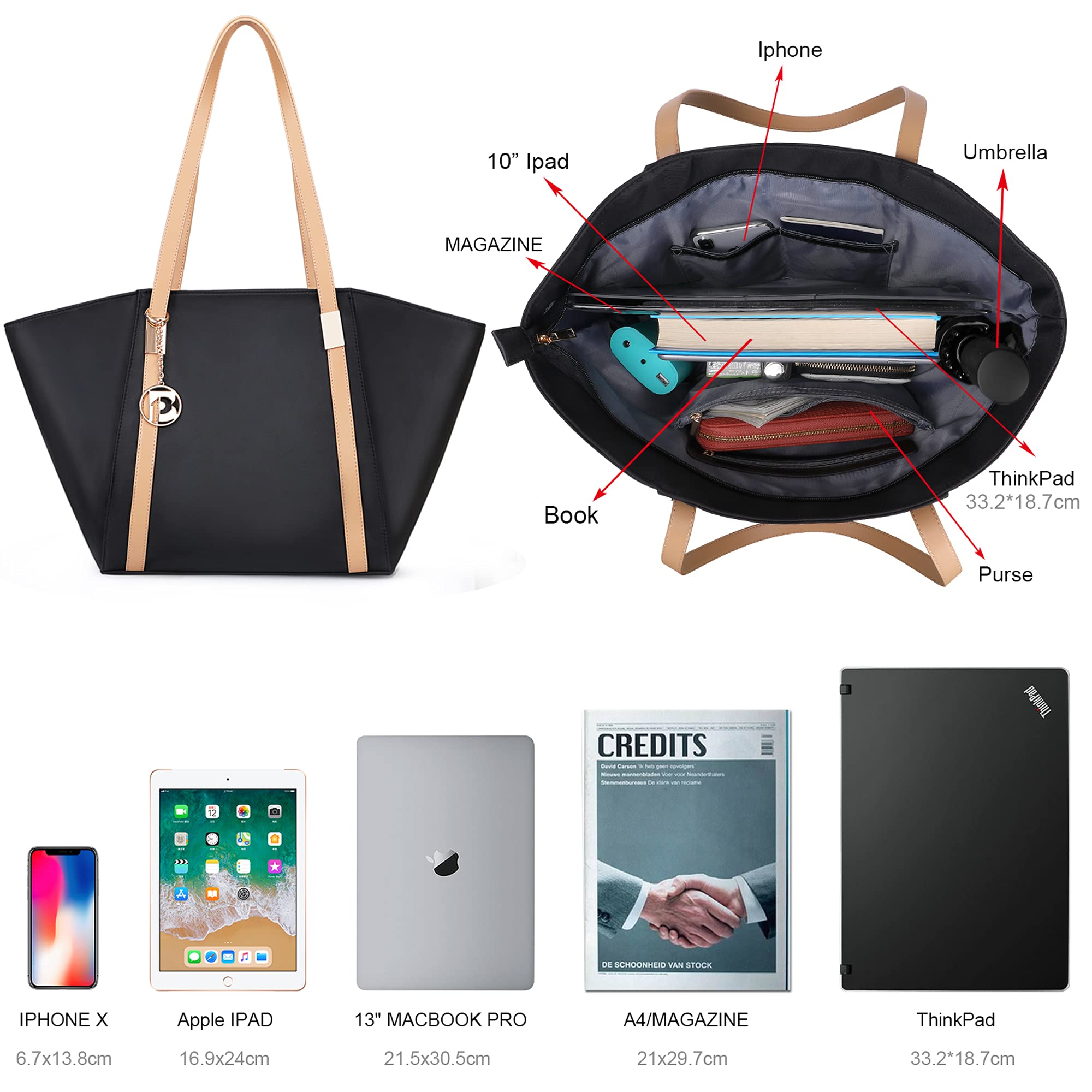 여성용 방수 대형 핸드백, 포멜로 베스트 토트백 (지퍼 - Women'S Best Bags For Work 리뷰 및 가격