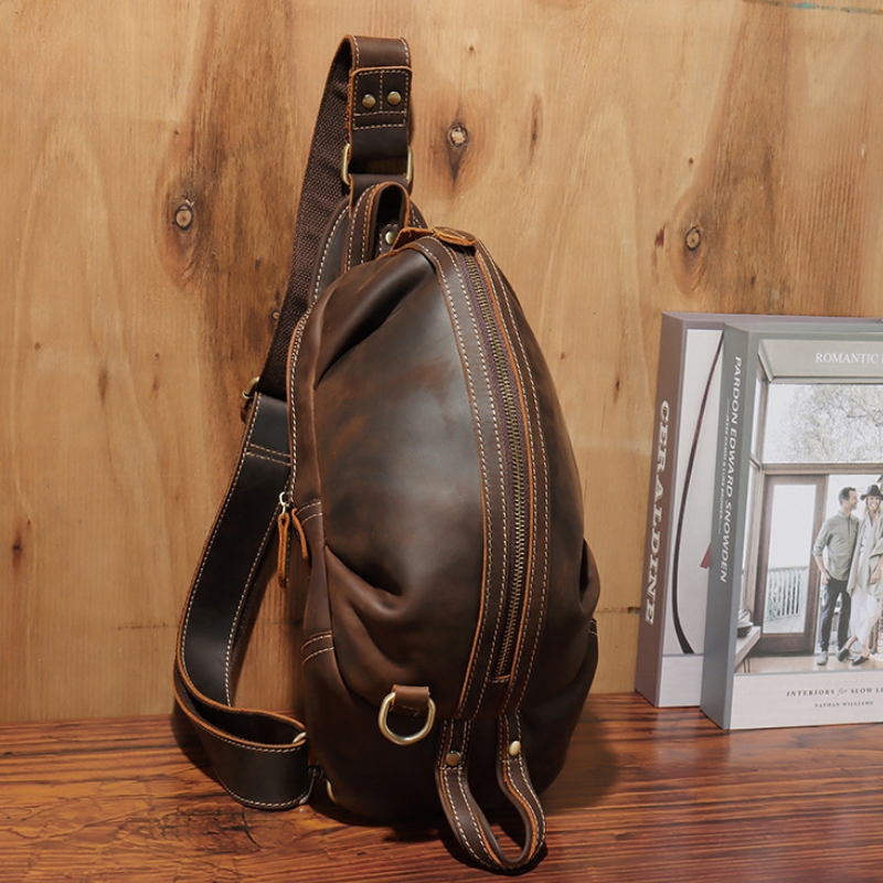 남성용 럭셔리 슬링 체스트 백, 진짜 가죽 다기능 숄더 - Saddle Bag Leather 리뷰 및 가격