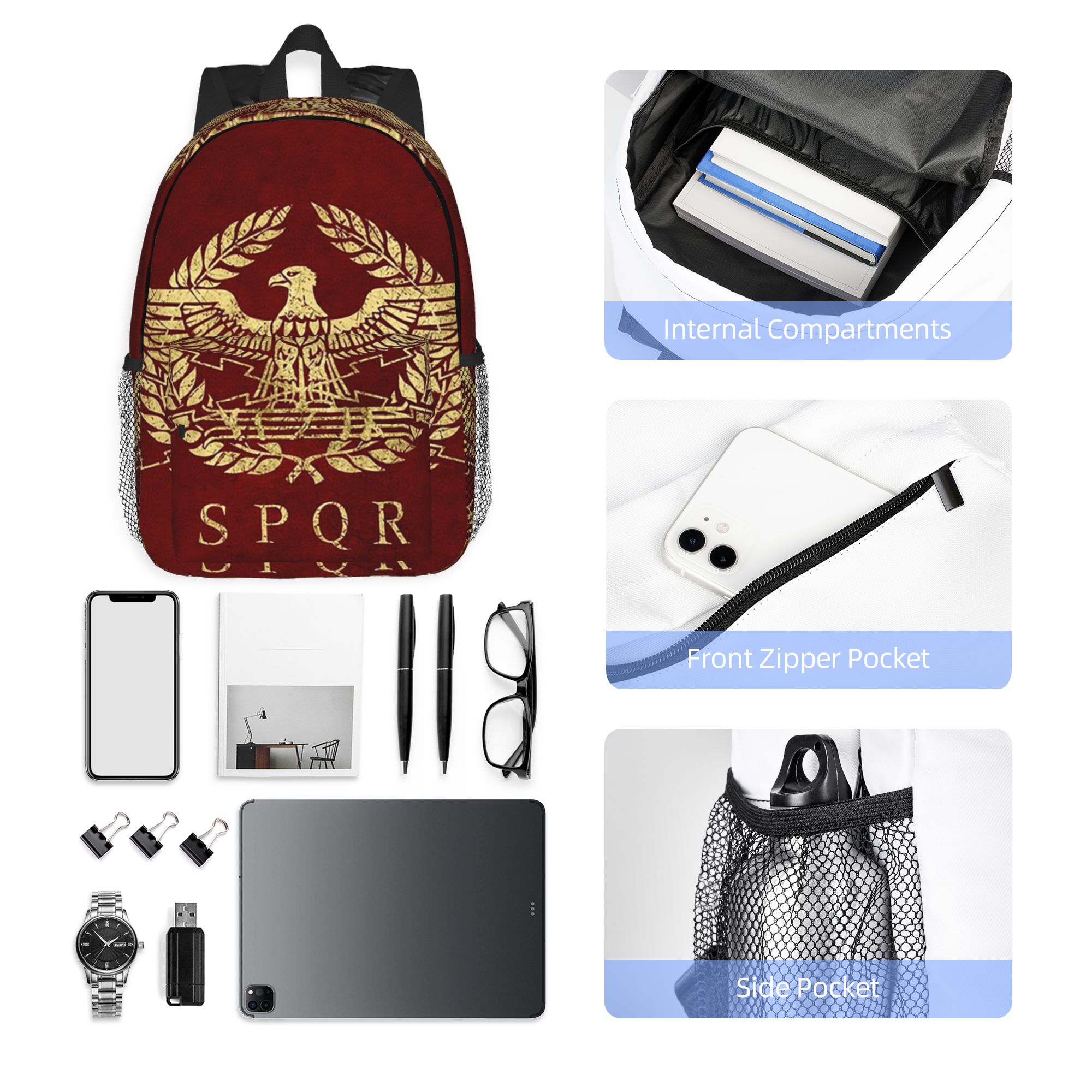 로마 SPQR 로마 배낭 핫 세일 데이팩 대용량 소년  - Women Bags Rome 리뷰 및 가격