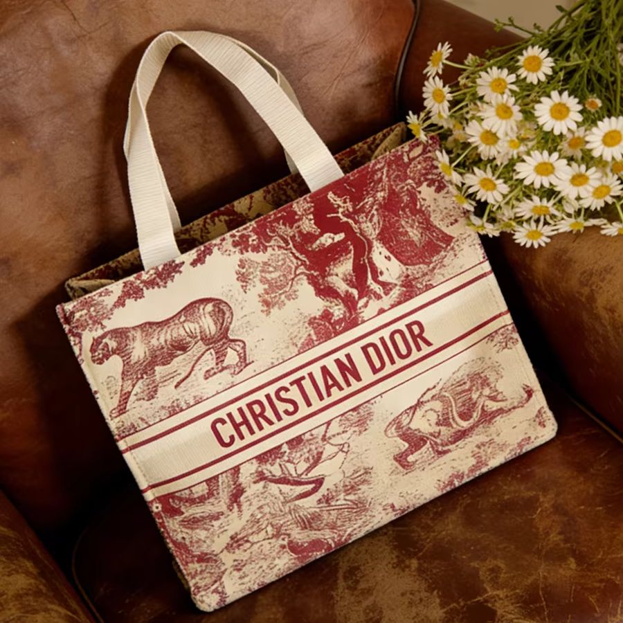 크리스찬 디올 디올의 가방 레드 애니멀 프린트 캔버스  - Women Bags Tote Dior 리뷰 및 가격