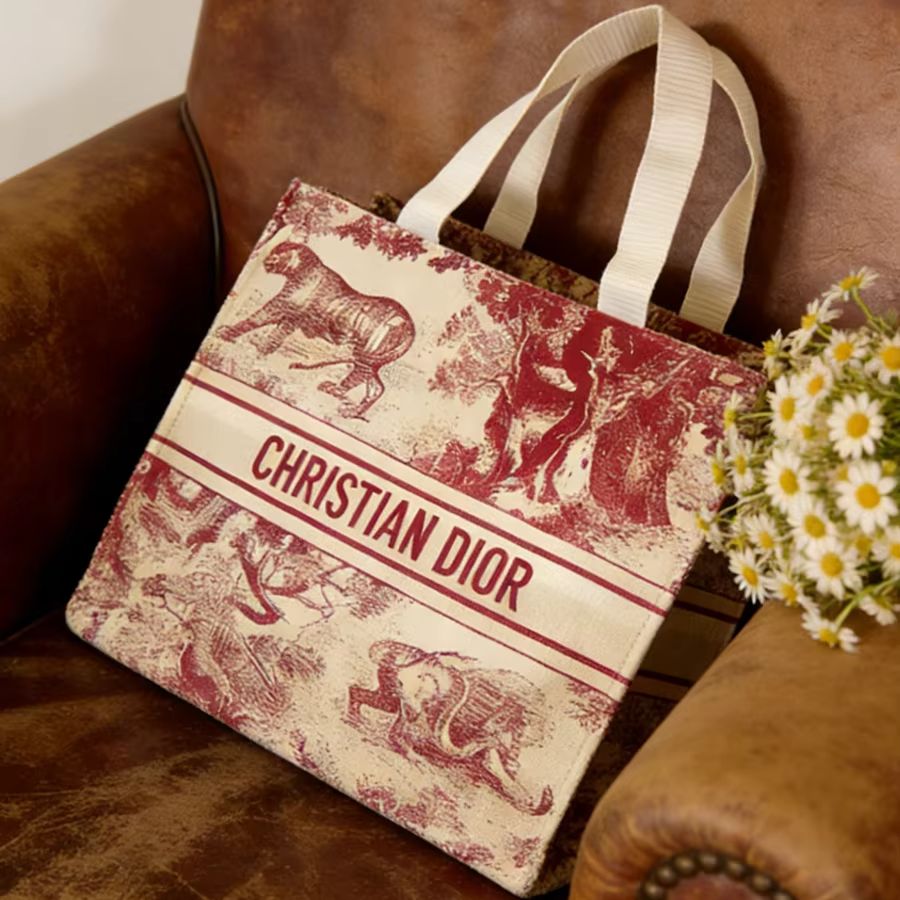 크리스찬 디올 디올의 가방 레드 애니멀 프린트 캔버스  - Women Bags Tote Dior 리뷰 및 가격
